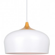 Φωτιστικό Κρεμαστό Καμπάνα Φ35cm E27 230V Λευκό Μεταλλικό Καπέλο 4387-WH